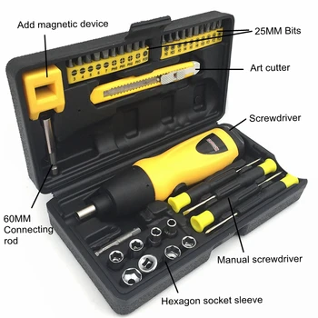 

New Dry Battery Electric Screwdriver Combination Set Mini Cordless Drill Household Repair Tool Kit AA Battery