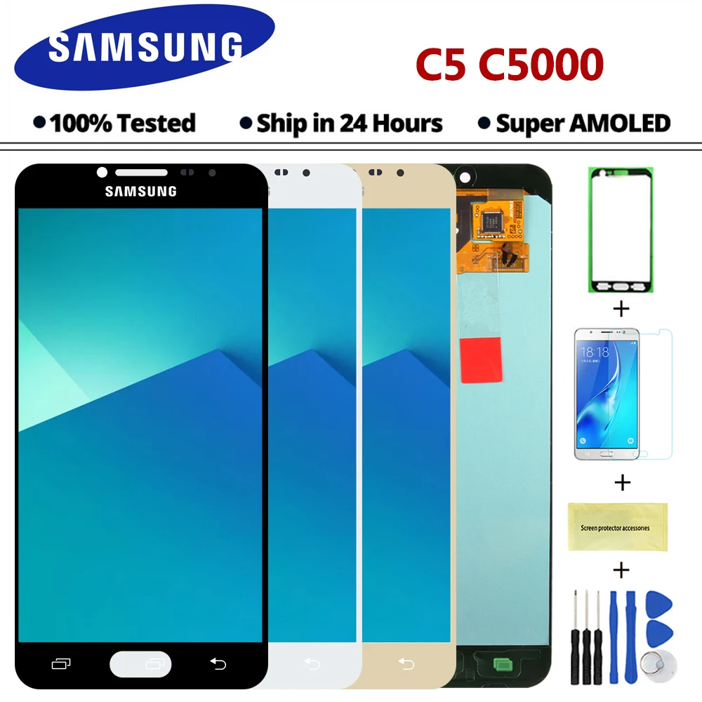 

5.2'' Super AMOLED C5 Display for SAMSUNG Galaxy C5 LCD Display C5000 LCD Touch Screen Digitizer Replacement Original