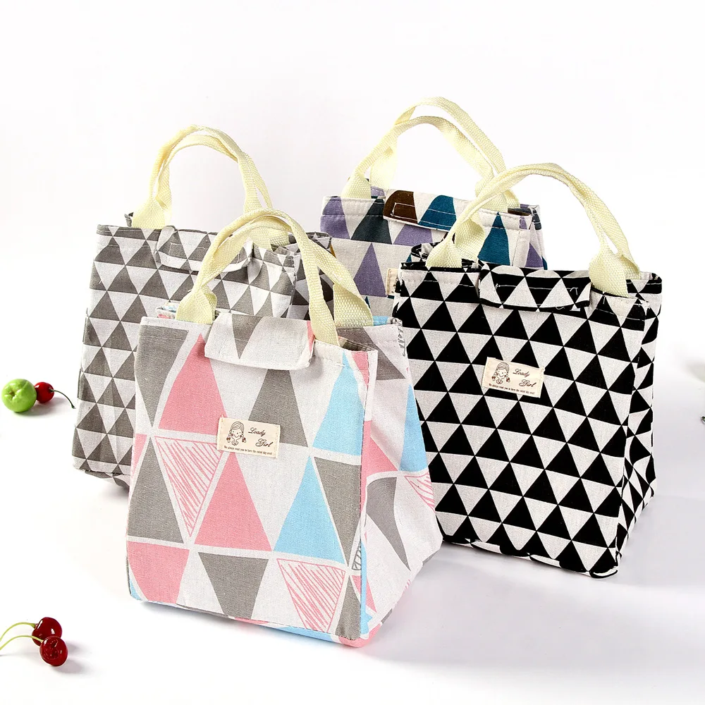 7 видов стилей, женская, детская, мужская переносная сумка для обеда, сумка-тоут, изолированная, Холщовая Сумка, Термосумка, сумки для обеда