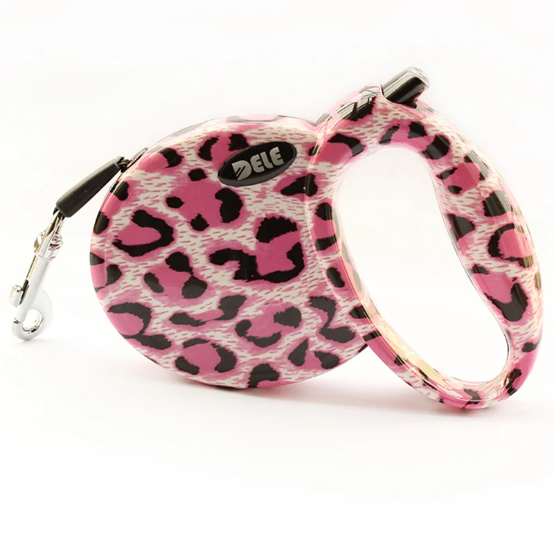 

Armi store Leopard Pattern Retractable Automatic Dog Leash 43006 Small Pets Fashion Dogs Collar Traction Free Shipping
