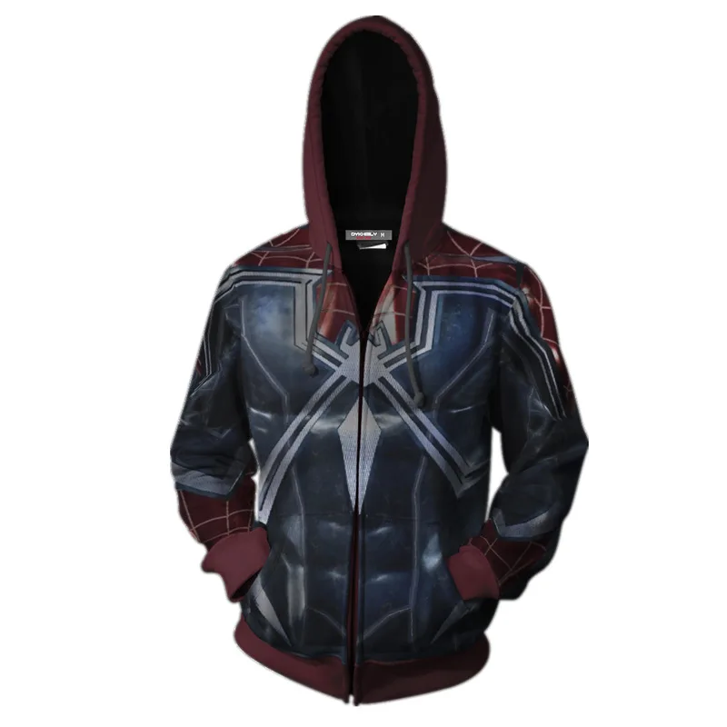 Far from Home Spider-man Cosplay Hoodies PS4 Pro Spiderman 3D Printed Hooded Casual Men Women Venom Costume Tops Sweatshirts - Цвет: D