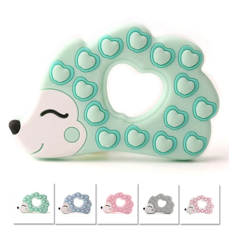 

bpa free silicone Teethers Baby Silicone Teethers Beads Cute Hedgehog Toddler Biter Chew Toys Teeth Infant Toy Baby Products