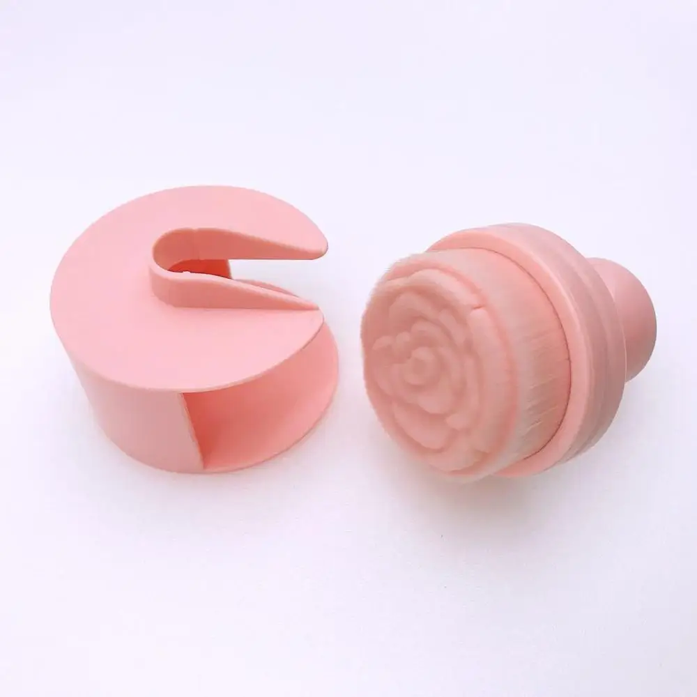 

Pink Rose Flower Round Makeup Brush O-Shape Signet-Shape Portable Makeup Tool Large Foundation Brush Cream Powder Make Up Tool
