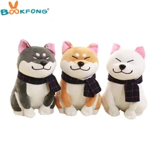 BOOKFONG 1PC Wear scarf Shiba Inu dog font b plush b font font b toy b