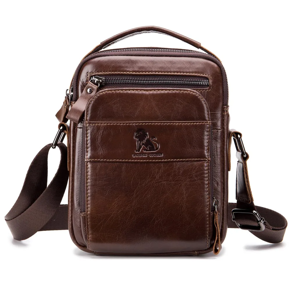 

Brand Genuine Leather 8' Casual Handbag Men's Crossbody Shoulder Bag Men Messenger Bag Male Cowhide Handle Pack
