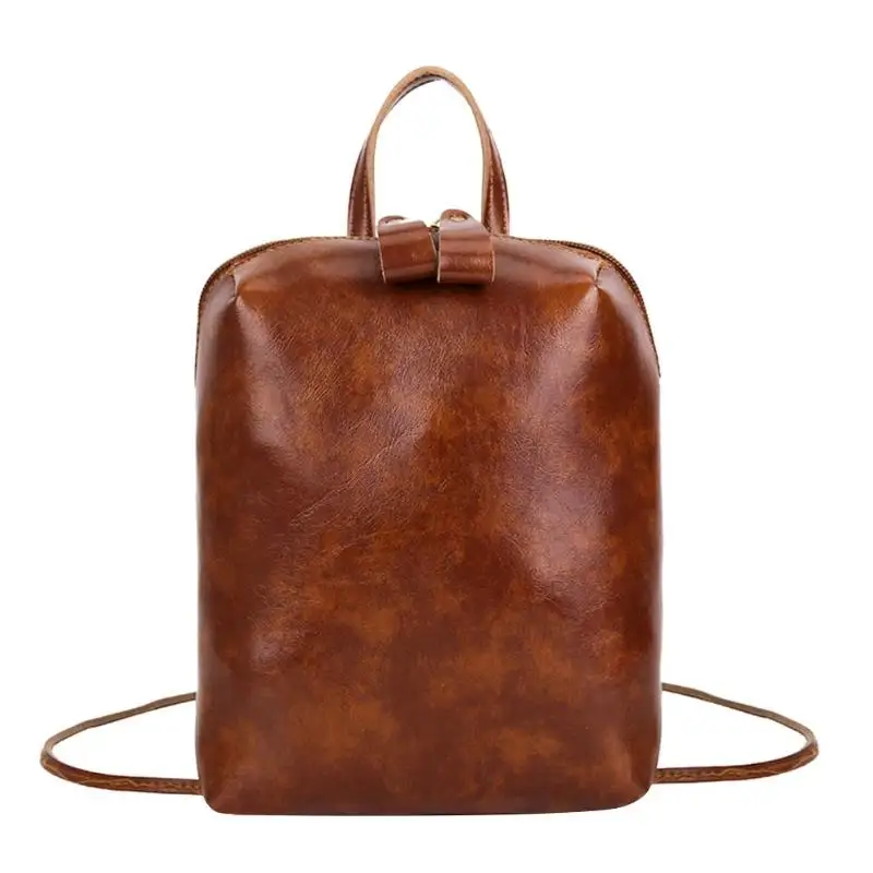 

High Quality PU Leather Women Backpack Fashion Solid Color School Bags For Teenager Girls Simple Casual Travel Black Backpacks