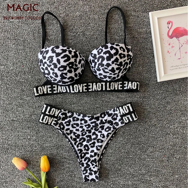 {Excellent|Wonderfull|Very Good|Very Recommended} Sexy White leopard print Bikini New Female Swimsuit Women Swimwear Push Up Bikinis Set Low Waist Swimming Suits for Bathing Suit Limited Price