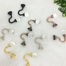 5 компл. = 10 шт качество большой стильный хрустальный занавес удерживайте Назад металлический галстук кисточка рука крюк петля держатель