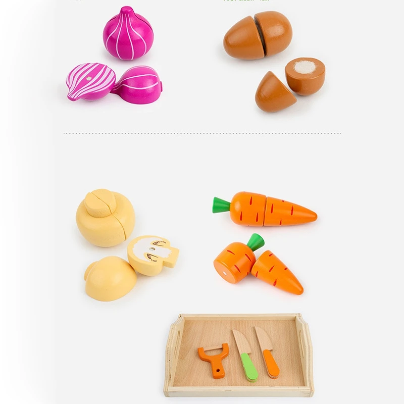 Wooden Cut Fruit And Vegetable Toys Children'S Wooden Simulation Play House Toy Kitchen Set