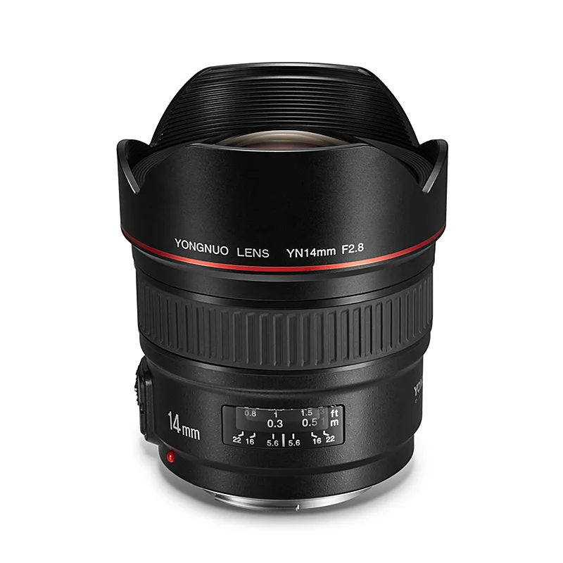 Ультра широкоугольный объектив YONGNUO YN 14 мм F2.8 для камеры Canon 5D Mark III IV 6D 700D 80D 70D|prime