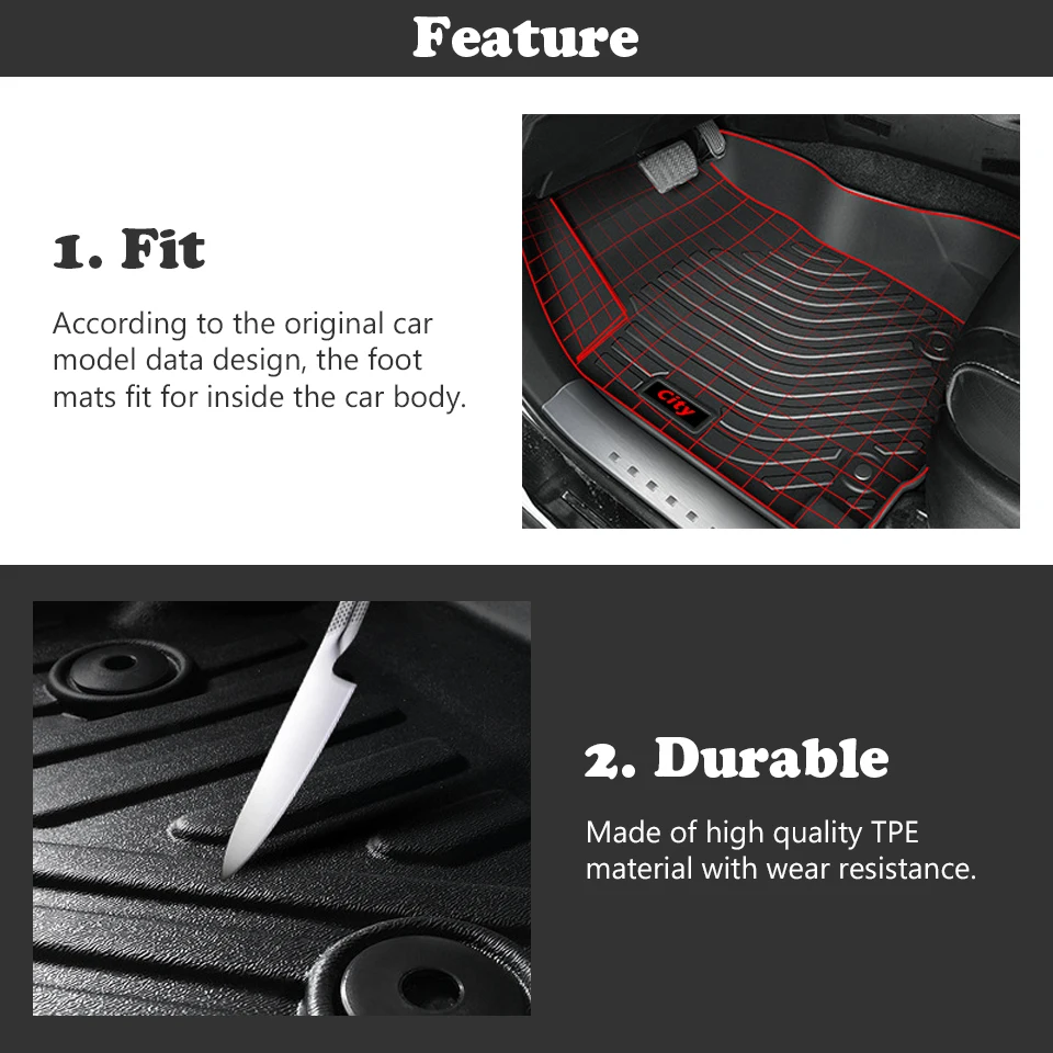 TPE пользовательские автомобильные коврики для Honda City GM6 подушечки автомобильный Автомобильный коврик Средства для укладки волос