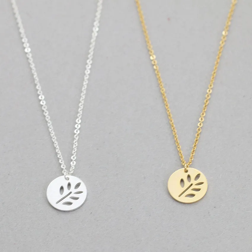 V Attract Luck Jewelry Hollow Leaf Pendant Gold Silver Stainless Steel Geometric Round Choker For Women Necklace|choker for women|necklace