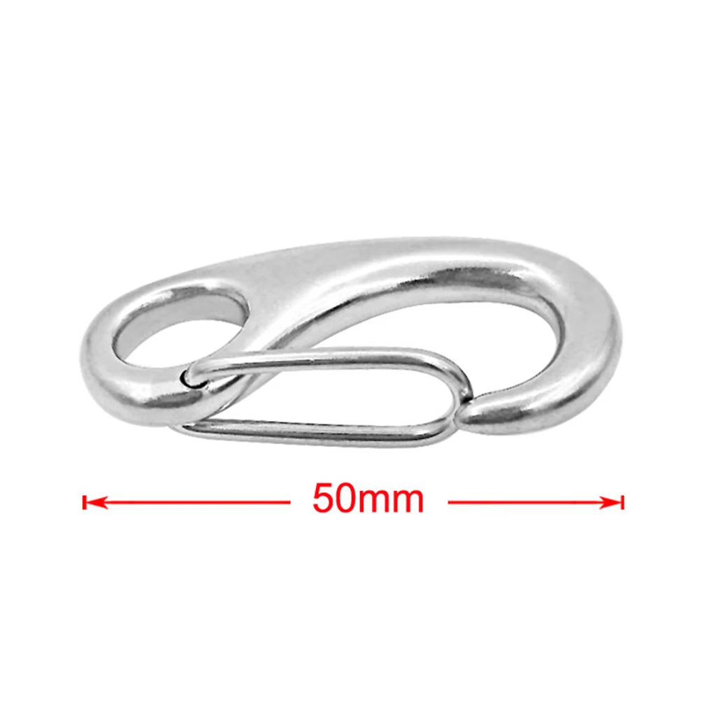 MagiDeal Brand New Silver Heavy Duty Stainless Steel 316 Spring Snap Hook Clip Keychain Stainless Steel Spring Clip