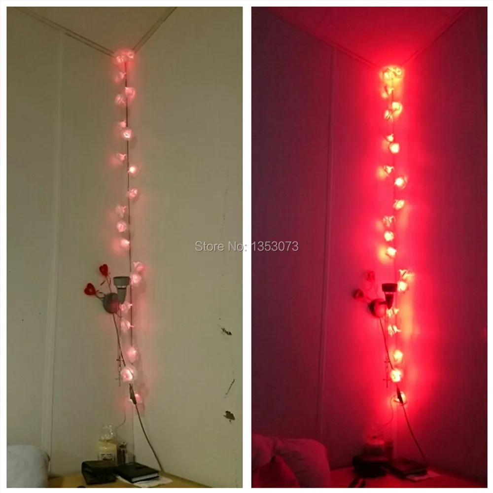 Rose Multicolor LED String Lights LED Rope Christmas Garlands Holiday Light Wedding Lantern Lighting 1-7