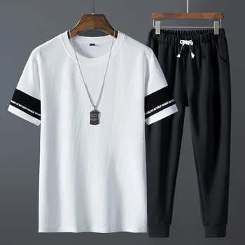 

New sets of t-shirts + Pants Men's Summer Short Sleeve T Shirts Hip Hop Tops Suit Set Men's Sportswear Men's Clothing