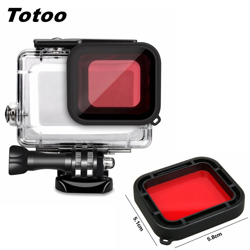

Red Diving Filter Lens Cover Protector For Gopro Hero 7 Black Hero 6 5 Mount Go pro 5 6 Camera Waterproof Case Accessories