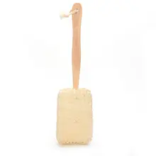 1 шт. длинной деревянной ручкой Натуральный сизаль тело назад Губка скруббер сантехники Люкс дизайн ванной кисти Bathroon продукты