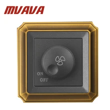 New Arrival MVAVA Ceiling Fan Speed Control on/off Switch Wall Dimmer switch AC220V 10A Luxury Bronzed frame pane ,Free shipping