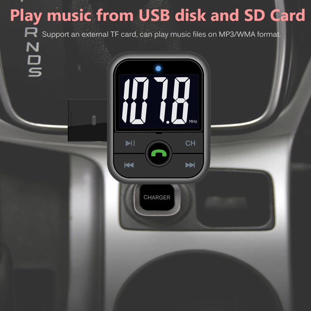 ONEVER Bluetooth Музыка Аудио Стерео Радио fm-передатчик модулятор Автомобильный комплект с Дистанционное управление Поддержка USB/SD/TF зарядное устройство