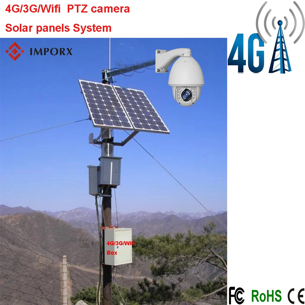 

Hot Sell 4G/3G/ WIFI CCTV PTZ IP Camera Security Camera High Speed Dome with Solar Panels System