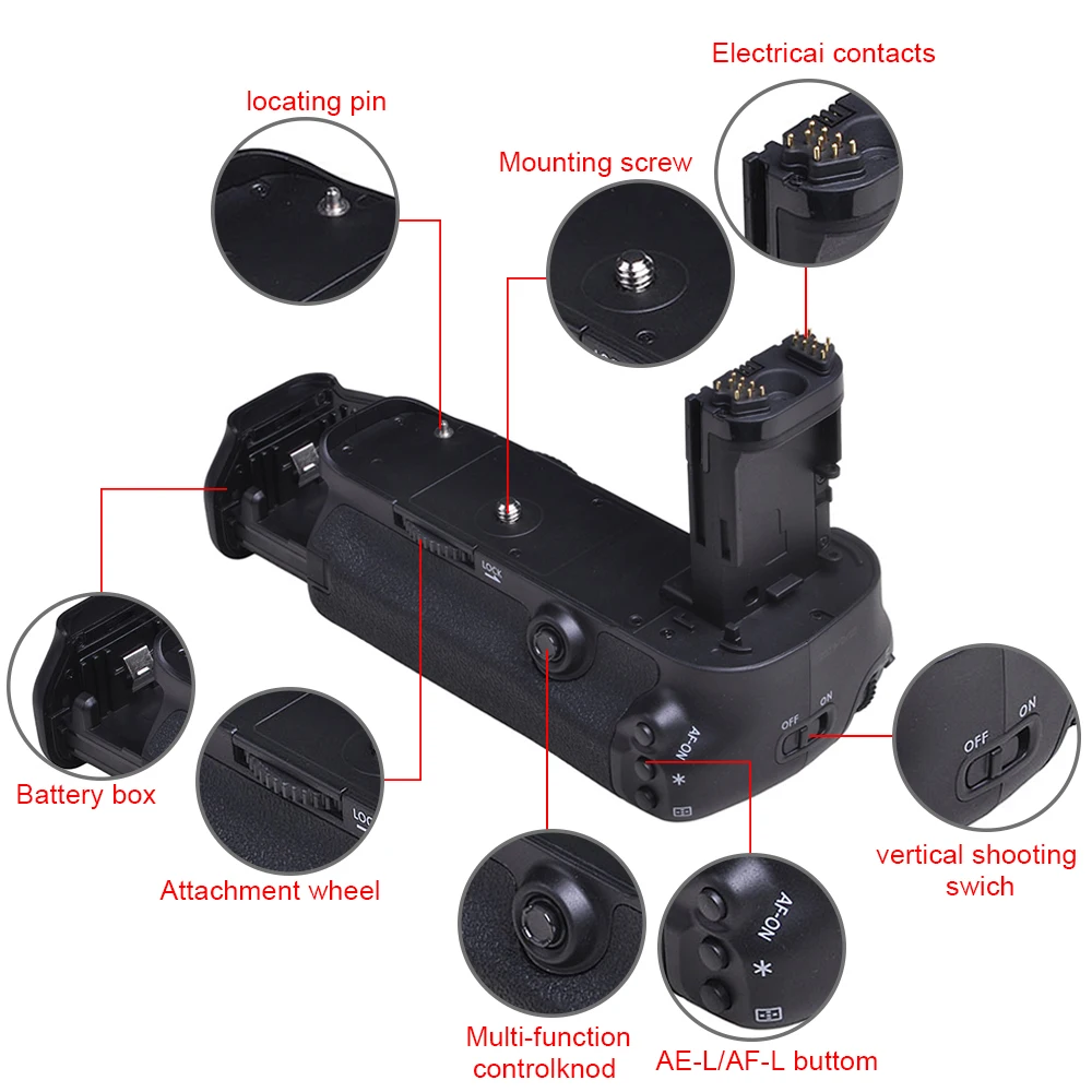Batmax BG-E11 Battery Grip for Canon EOS DSLR 5D Mark III 5DIII 5D3 Camera BG-E11 Battery Grip Work with LP-E6 /AA Batte