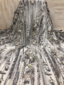 

J-11815 Good looking nigerian tulle lace fabric French Net Lace Fabric hot sale with feather
