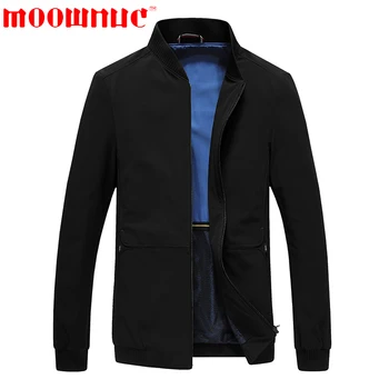 

Leisure Jackets for Men Black Solid Color Business Casual Coat Classic Jackets Male Autumn Slim Fit Stand Collar Brand MOOWNUC