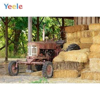

Yeele Vinyl Farm Old Tractor Hay Block Photography Background Children Party Photographic Backdrop For Photo Studio
