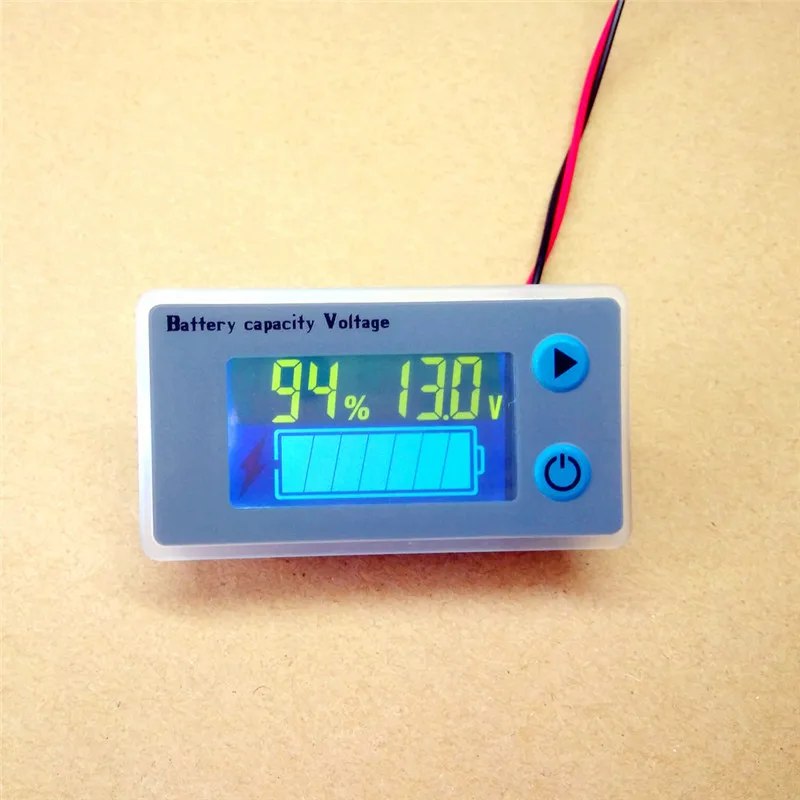 

10-100V LCD Acid Lead Lithium Battery Capacity Indicator Digital Voltmeter Voltage Tester With Temperature Display