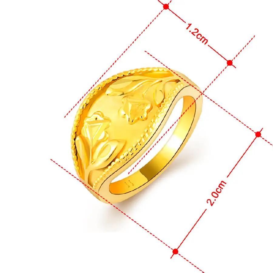 KITEAL модное женское кольцо 24k золотого цвета, Размер 6 7 8 9, простой стиль, цвет чистого золота, anillo oso, Шарм