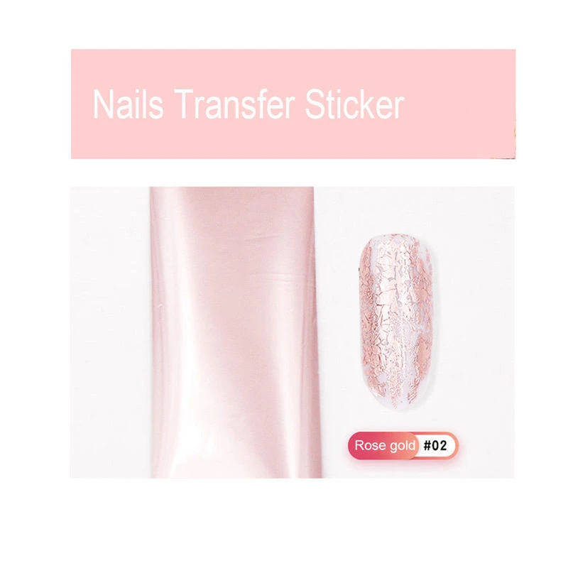 Light Rose Gold 7 цветов Переводные Фольга для ногтей лазерные украшения голографические наклейки r розовое золото шампанское наклейки для ногтей инструменты для дизайна ногтей 1 рулон - Цвет: Light Rose Gold
