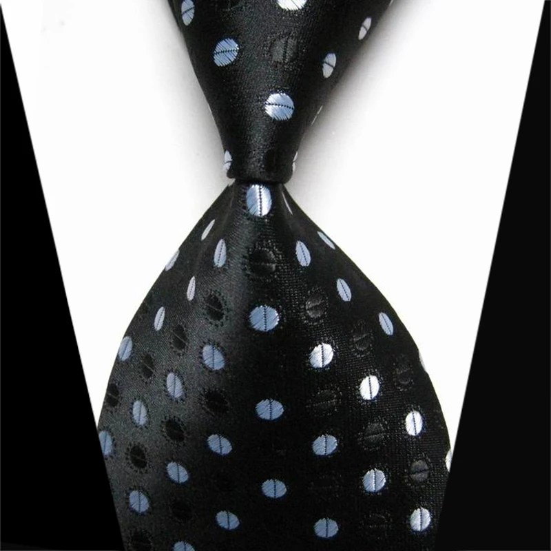 Dot Knitted Silk Tie Men Black White Fashion Luxury Elegant Necktie