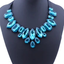 Богемные 4 цвета, черная лента, большие стразы, драгоценный камень, кристалл, капля воды, чокер, ожерелья, цепочка для ключицы, для женщин, массивные ювелирные изделия