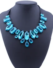 Boêmio 4 cores preto fita grande strass gem cristal gota de água gargantilha colares clavícula corrente para mulher jóias de afirmação