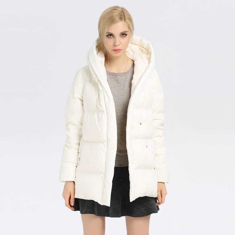 

2017 New Winter Women Slim Short Jacket Lady Solid Coat White Goose Down Jacket Plus Size Qualified Coat Fashion Hooded Coats