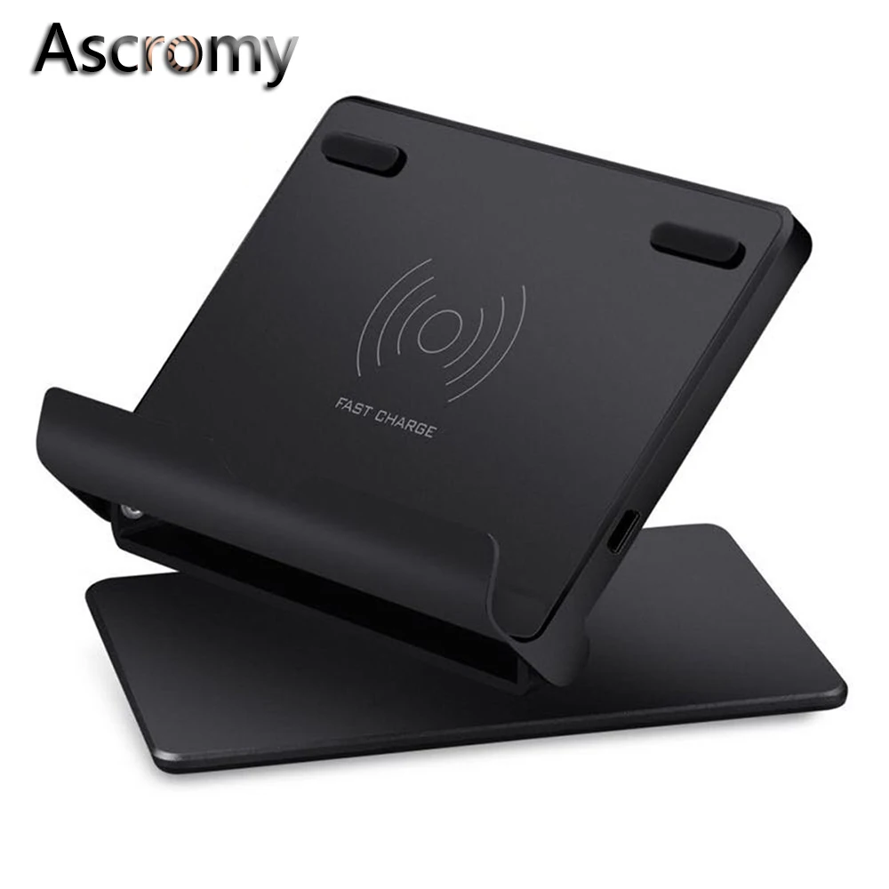 Ascromy Fast Wireless Charger QI Wireless Charging Pad Stand for Samsung Galaxy Note 8 S8 Plus S7 iPhone X 8 Plus Charge Station (1)