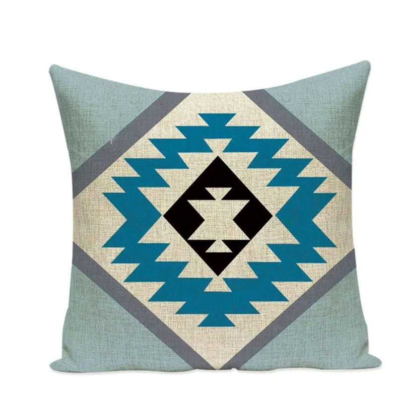 Марокко Декор геометрические бросок Чехол для подушки белье Чехлы для диван домашний декор, зеленый волна пользовательские Капа де Almofadas