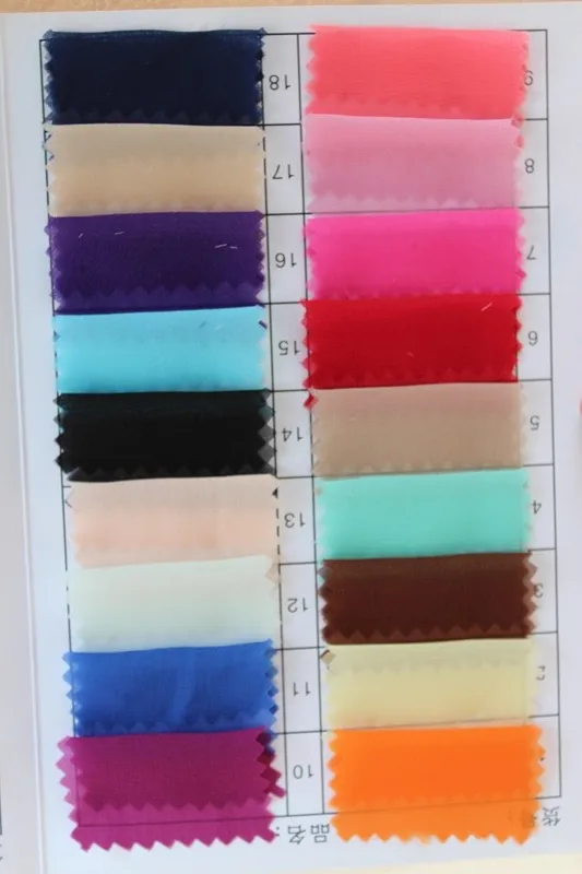 

chiffon color cards sample