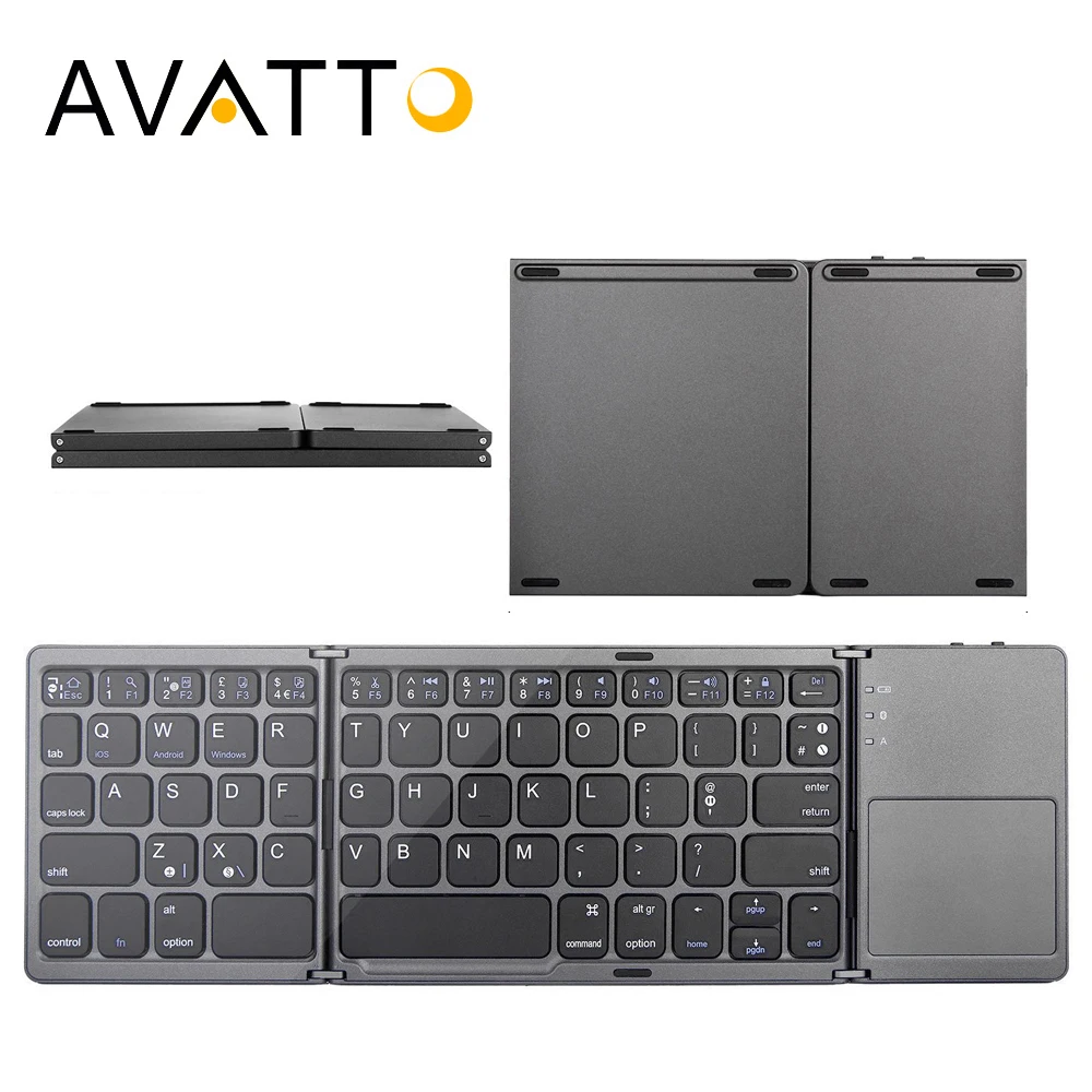 [AVATTO] B033 Portable Bluetooth Folding Mini Keyboard, Foldable BT