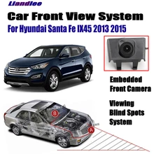 Liandlee Автомобильная Камера Переднего Вида логотип встроенный для hyundai Santa Fe IX45 2013 /4," ЖК-монитор/переключатель прикуривателя