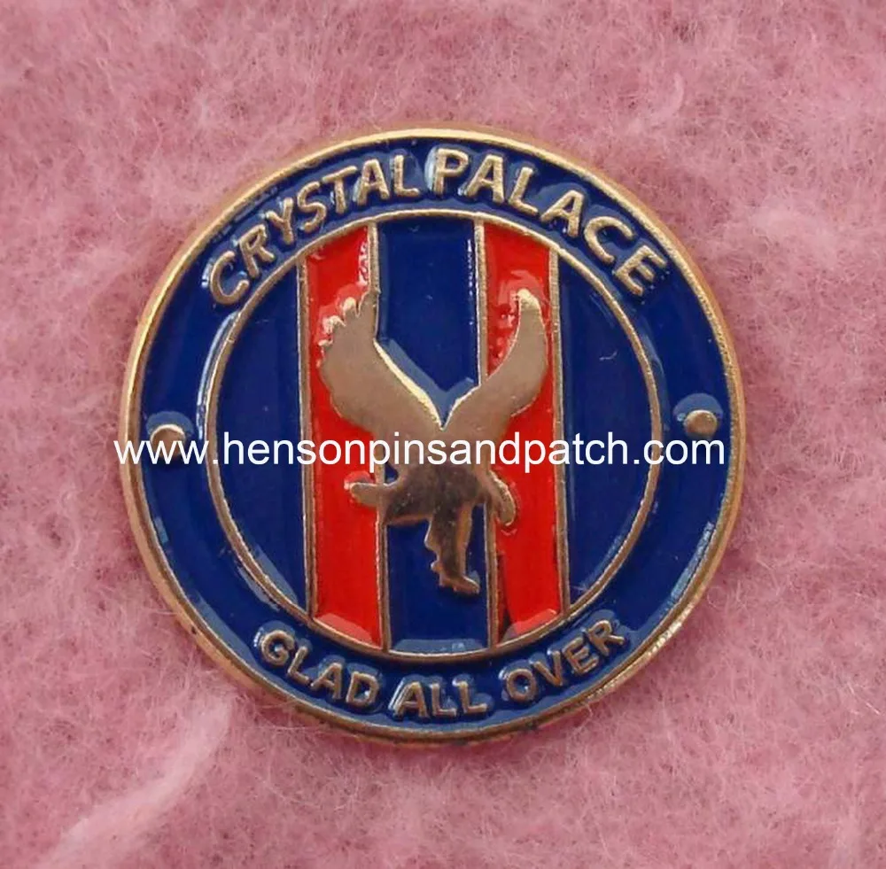 Custom soft enamel circular badge for CRYSTAL PALACE,GLAD ALL OVER -in