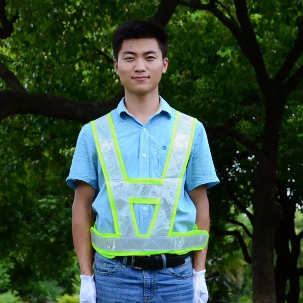 Reflective Vest V-Shaped Safety Waistcoat Reflective Light-emitting Vest For Traffic Running Camping Outdoor Safety Clothing Reflective Vest V-Shaped Safety Waistcoat Reflective Light-emitting Vest For Traffic Running Camping Outdoor Safety Clothing