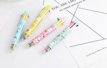 

multicolor 8 in 1 color ballpoint pen stationery prize gift office writing student color ball roller pen school gift 48pc/lot