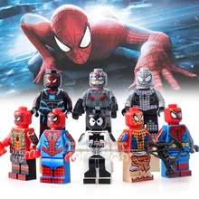 DR. TONG 80 шт./лот, супергерои Marvel, Человек-паук, яд, бойня, Железный Человек-паук, строительные блоки, детский подарок, кирпичи, игрушки SY674