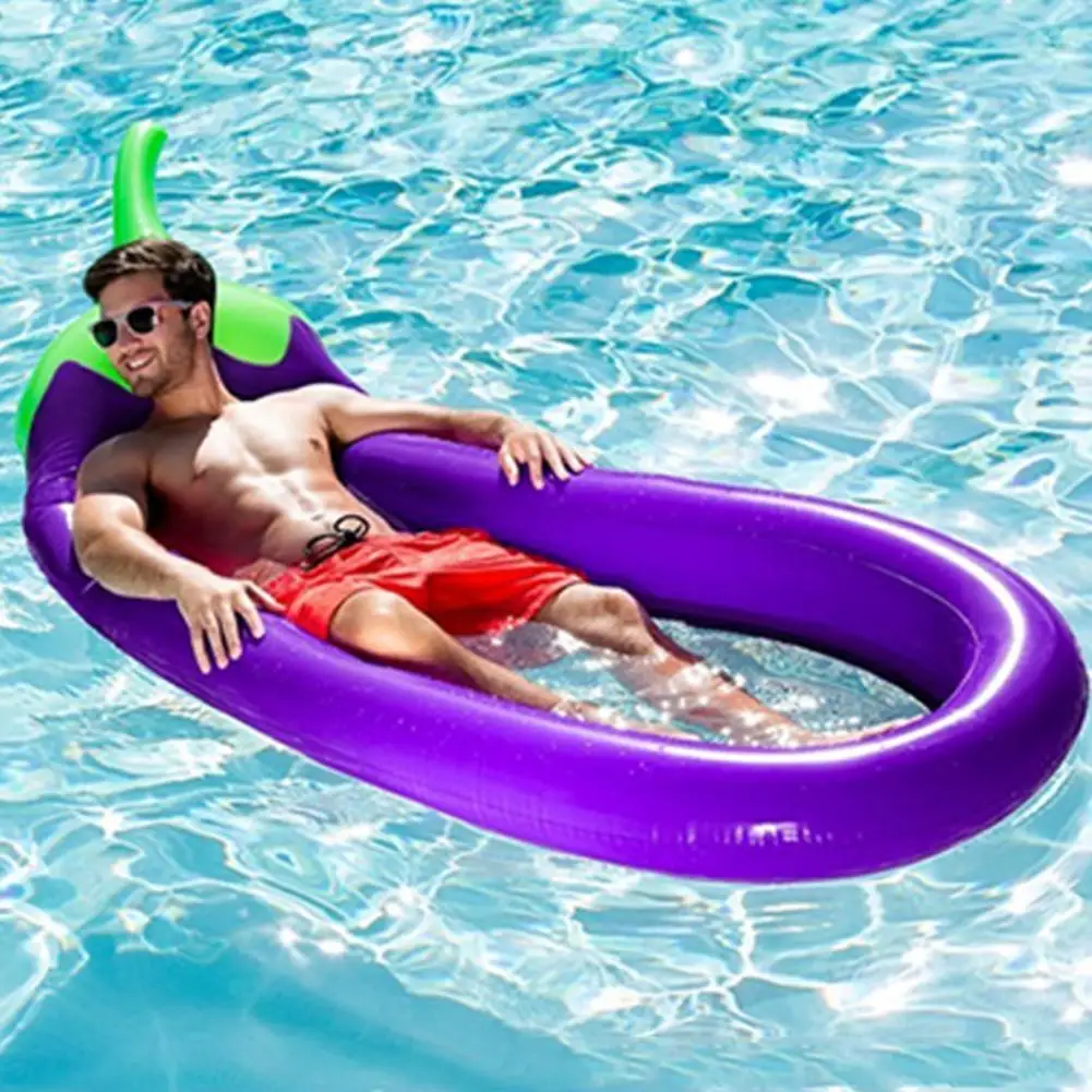 

Summer Swimming Pool Floating Inflatable Eggplant Mattress Swimming Ring Circle Island Cool Water Party Toy Swimming Pool