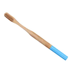 Y & W & F 1 шт. натурального бамбука Зубная щётка небольшой мягкий круглая голова синий бамбук Материал ручка мягкой щетиной зубная щётка