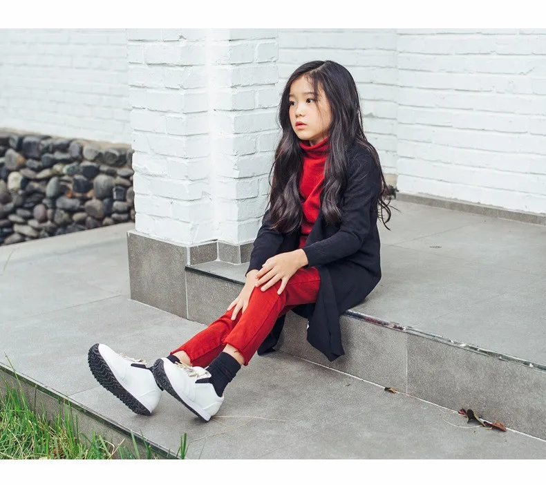 knitted girls cardigan coats 2017 new spring autumn long knitting baby big girls tops red gray black knit sweater kids clothes  (20)