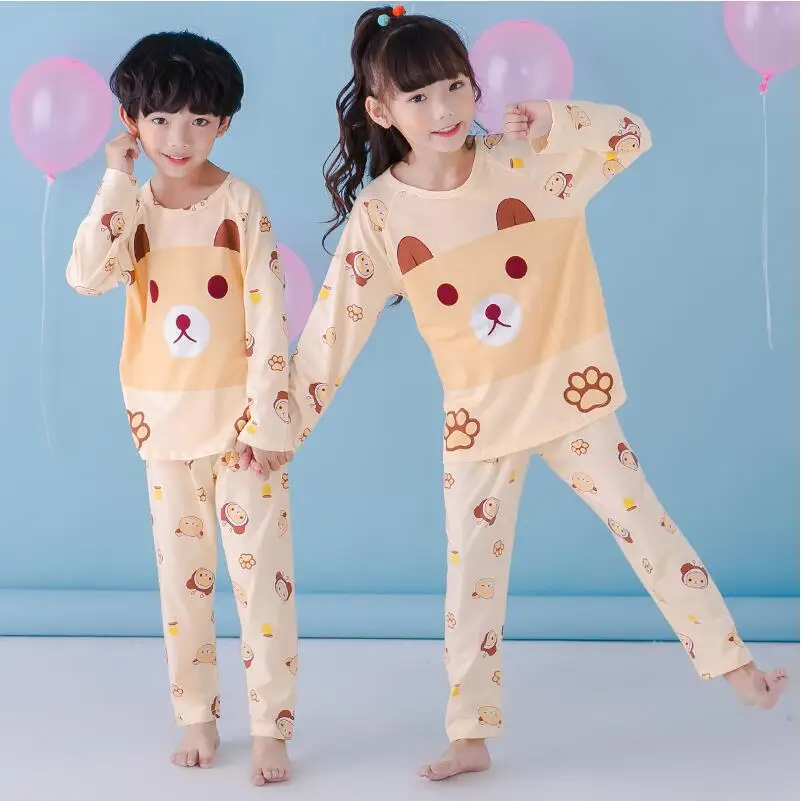 New Sale 2019 Autumn Winter Baby Sleepwears Suits Lovely Gilr Pajamas Set Children Pyjamas Girls Cartoon Big Boy Sleepwear ML629