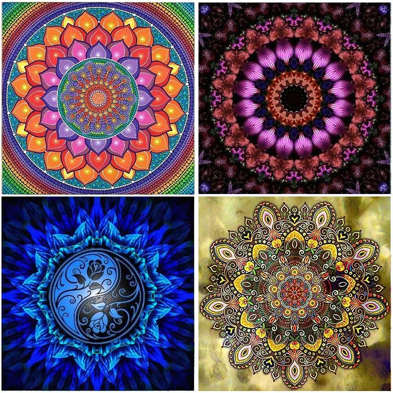 

Ethnic Mandala Flower Art 5D Diamond Painting Embroidery Full Square Drill Home Decorations Mosaic Cross Stitch Adults Crafts
