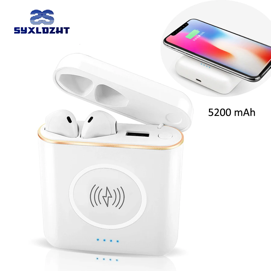 

TWS Mini Wireless Earphone Bluetooth Earbud Headphone Stereo Headset with Wireless Charger Case for IPhone Samsung Xiaomi Phone